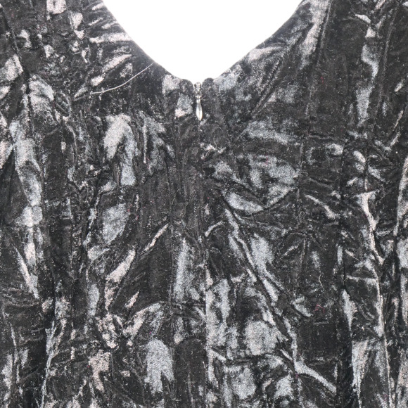 Boohoo Sweater Dress Womens Size 6 8 Black Textured Stretch Velvet Velour Ruched - Picture 8 of 11